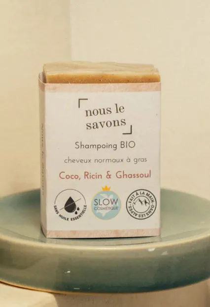 Savon shampoing Coco, Ricin, Ghassoul 