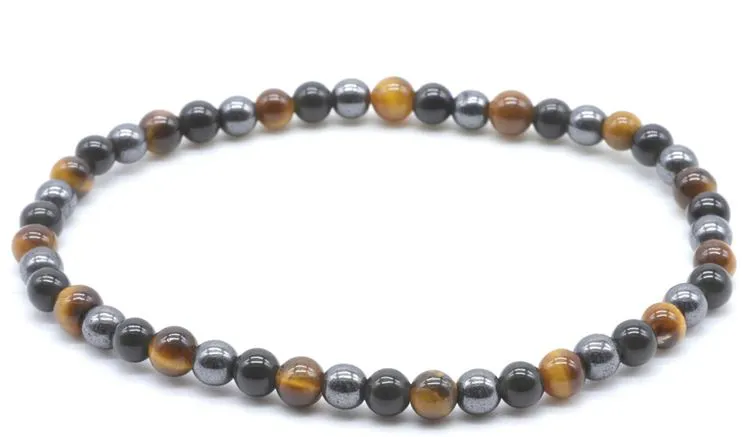 PRO4- Obsidienne Noire,Hematite, Oeil de Tigre
