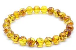 Bracelet Ambre fonc&eacute; 6 mm