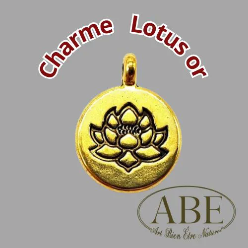 Charme fleur de lotus or 10 pcs
