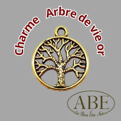 Charme Arbre de Vie Or 10 pcs