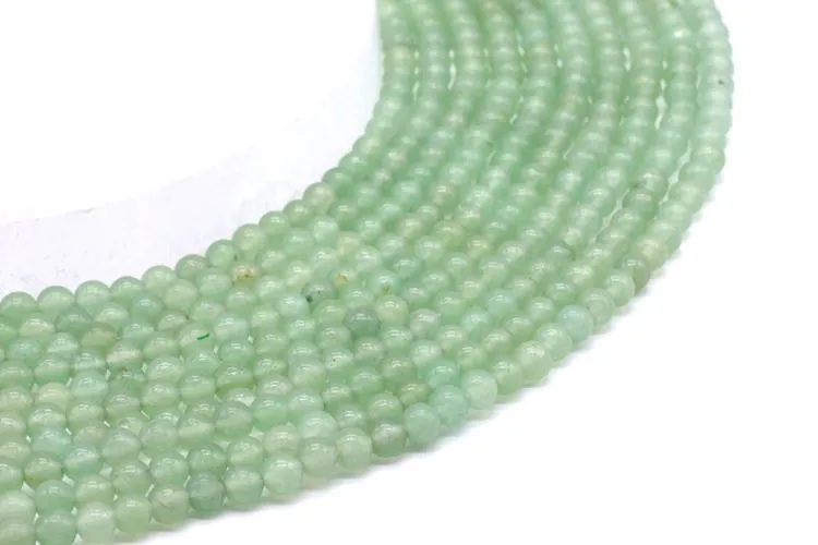 Perles AVENTURINE VERTE	 4mm 10pcs