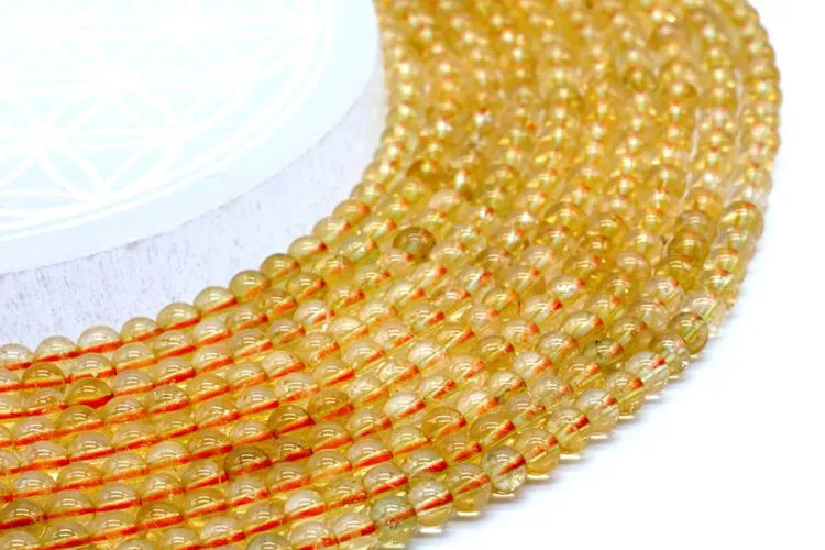 Perles CITRINE 4mm 10pcs