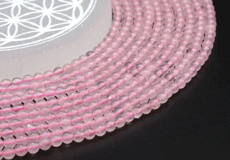 Perles QUARTZ ROSE  4mm 10pcs