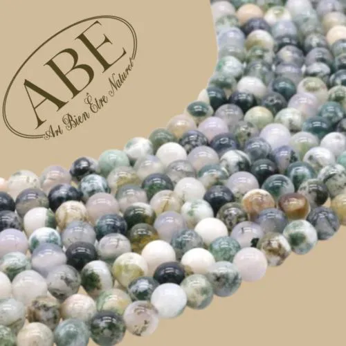 Perles Agate Arbre 6mm 10Pcs