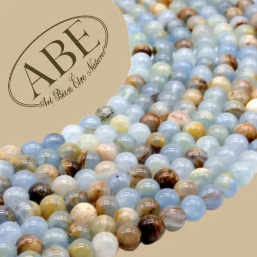 Perles Calcite Bleue 6mm 10Pcs