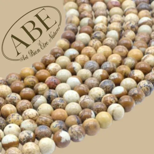 Perles Jaspe Paysage 6mm 10Pcs