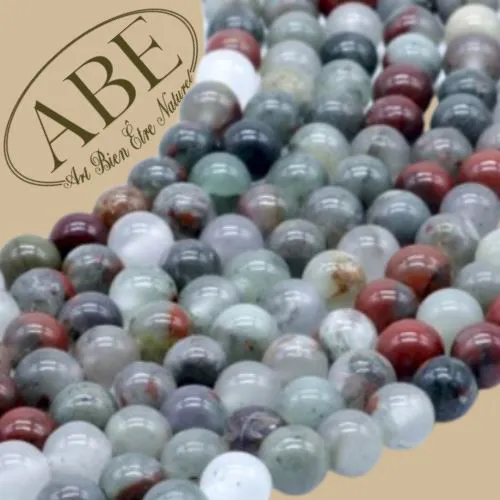 Perles Jaspe Héliotrope Africaine 6mm 10Pcs