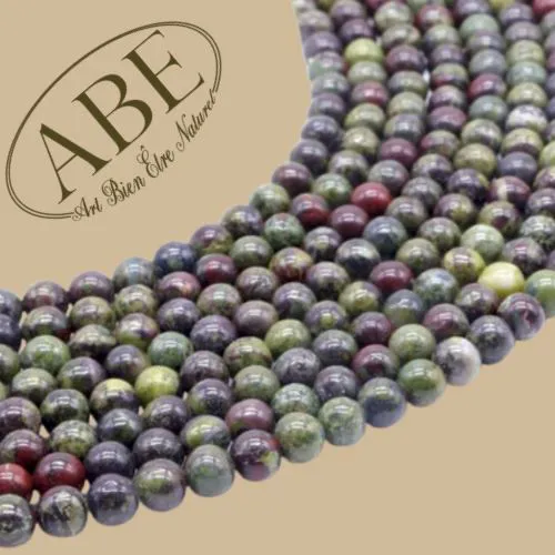Perles Jaspe Sang de Dragon 6mm 10Pcs
