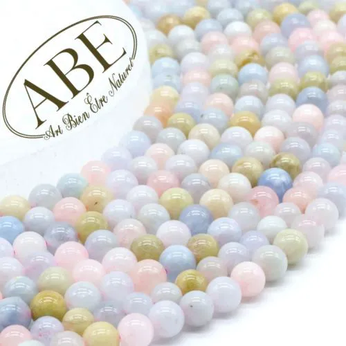 Perles Morganite 6mm 10Pcs