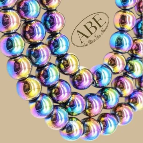 Hématite Arc en Ciel 6mm 10 Pcs