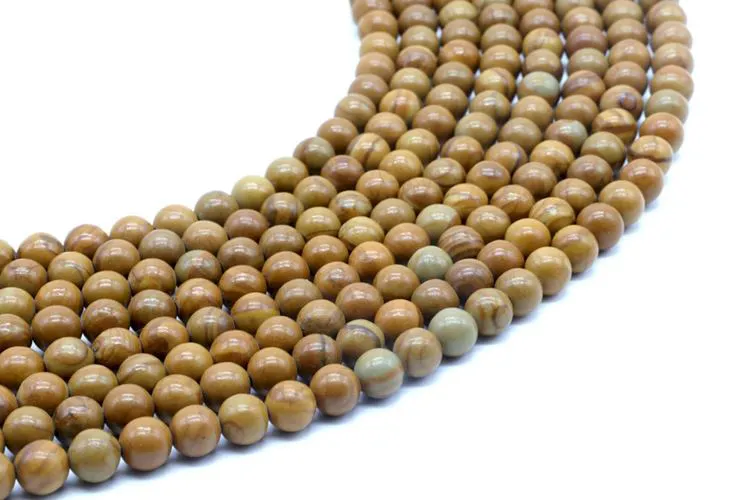 Perles Bois Fossile 6mm