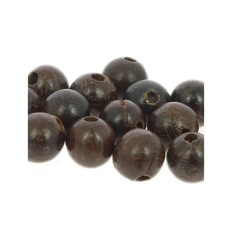 Bois d'&eacute;b&egrave;ne Marron perle 6mm Ronde 