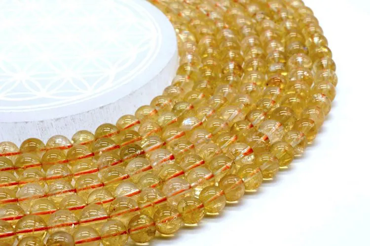 Perles Citrine Naturelle 8mm 