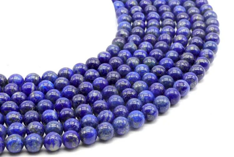 Perles de lapis-lazuli 'AA' de 8 mm