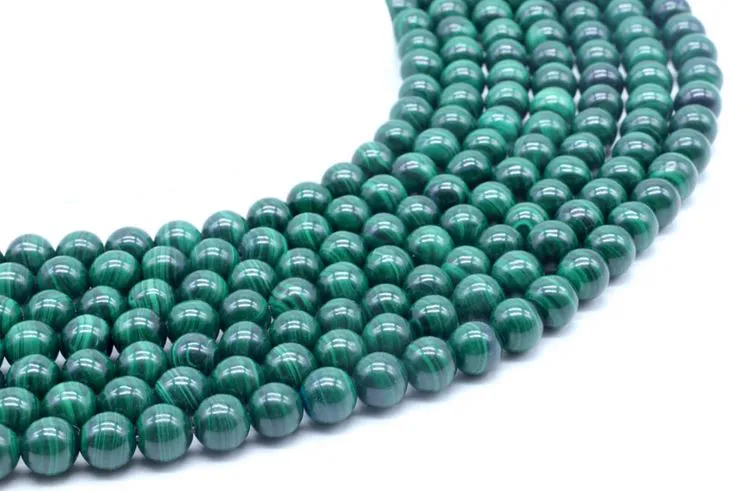 Perles de malachite 'AA' 'dark' de 8 mm