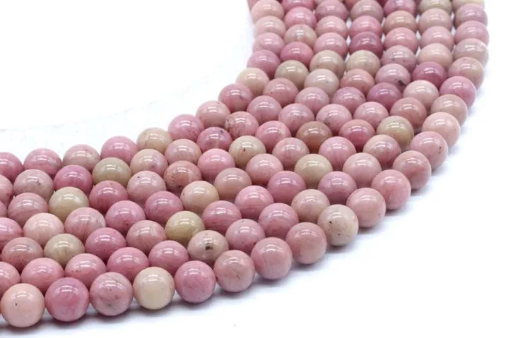Perles de rhodonite lisses de 8 mm