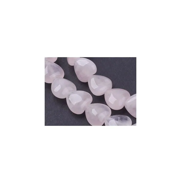 Perles Quartz Rose  CŒUR 10 Pcs