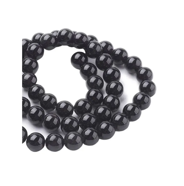 Perles OBSIDIENE NOIRE 10 mm 10 Pcs