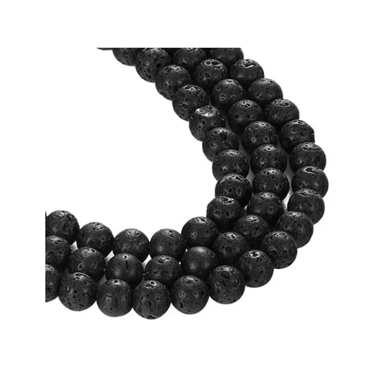 Perles PIERRE LAVE 10 mm 10 Pcs