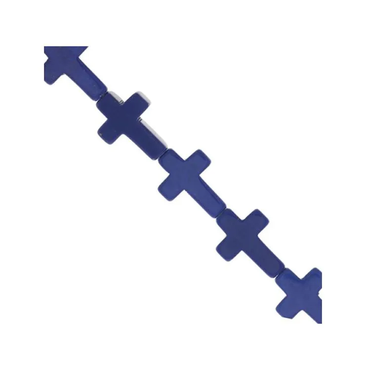 Lapis Lazuli  16mm Perle croix perc&eacute;e