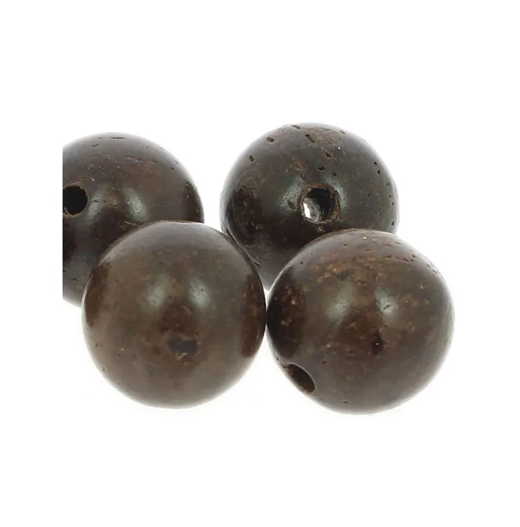 Bois d'&eacute;b&egrave;ne Marron perle 10mm Ronde