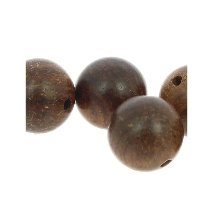 Bois de Santal Marron perle 10mm Ronde