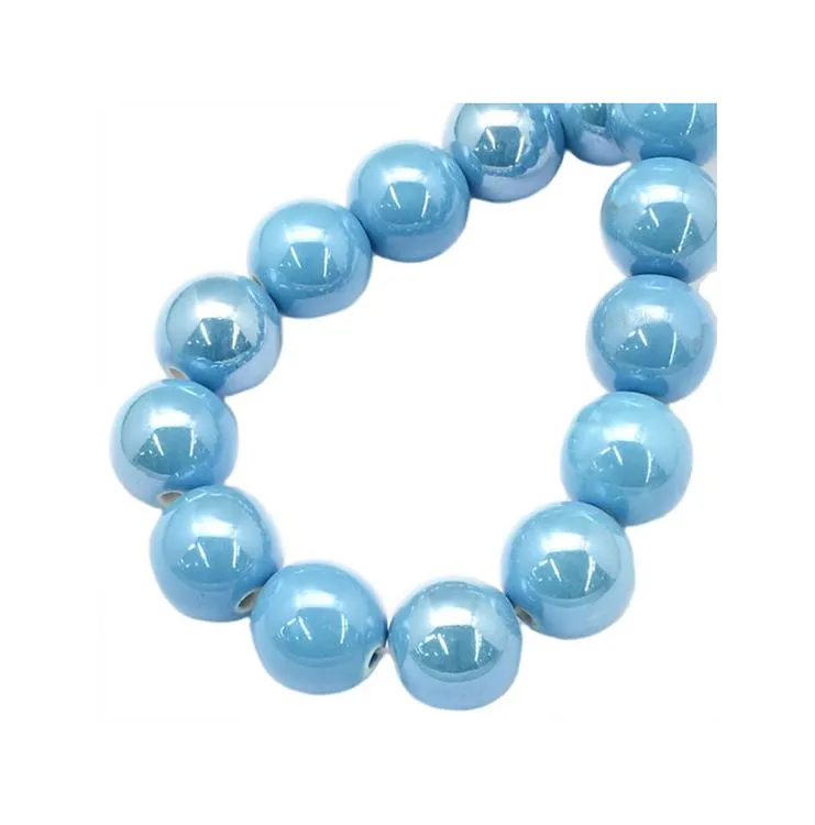 Porcelaine turquoise perle 6mm