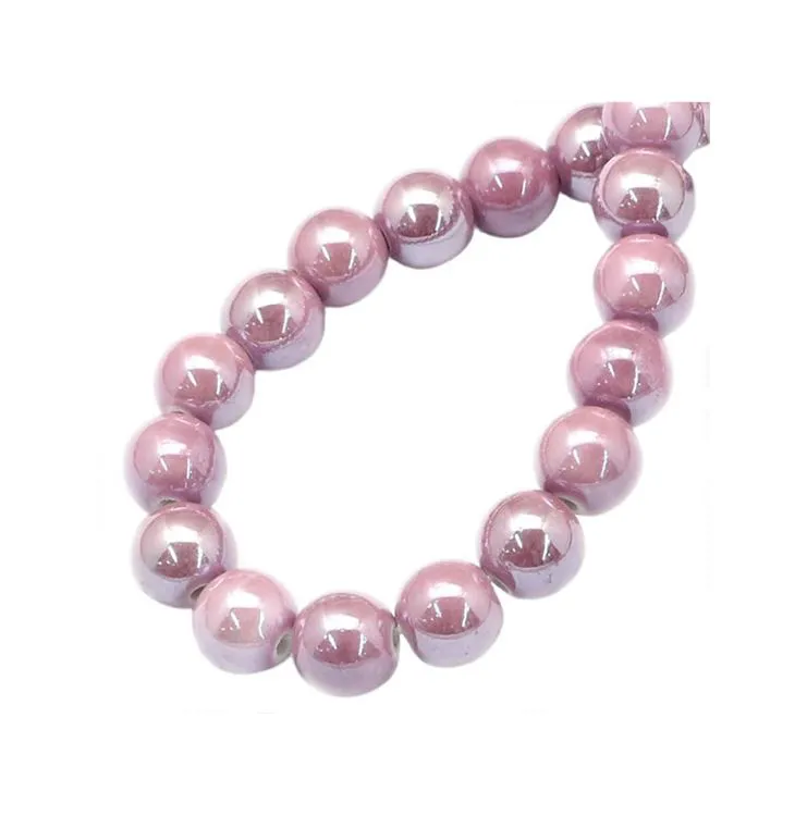 Porcelaine Rose perle 6mm