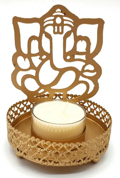 Bougeoir r&eacute;flexion m&eacute;tal Ganesh