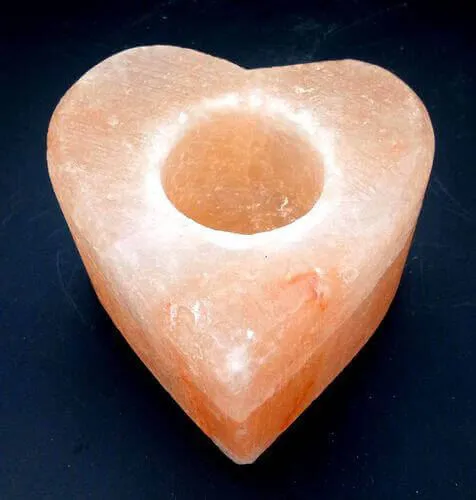 Bougeoir cristaux de sel Coeur poli