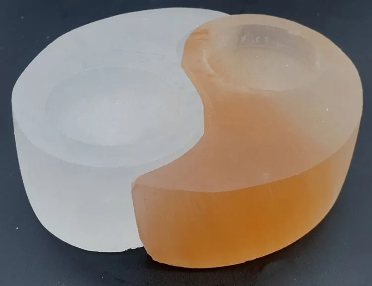 Bougeoir s&eacute;l&eacute;nite Yin-Yang 