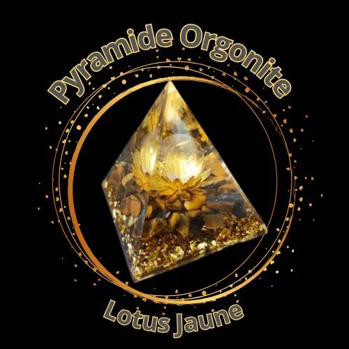 Pyramide Orgonite Lotus Jaune