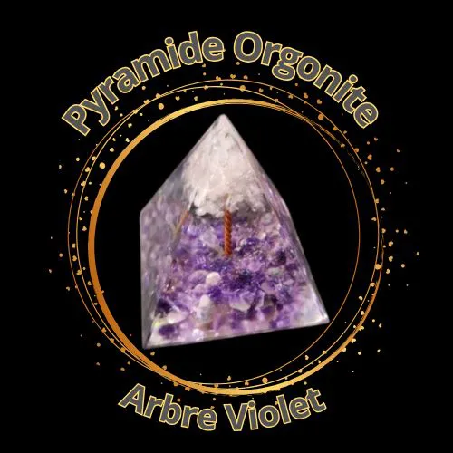 Pyramide Orgonite Arbre Violet