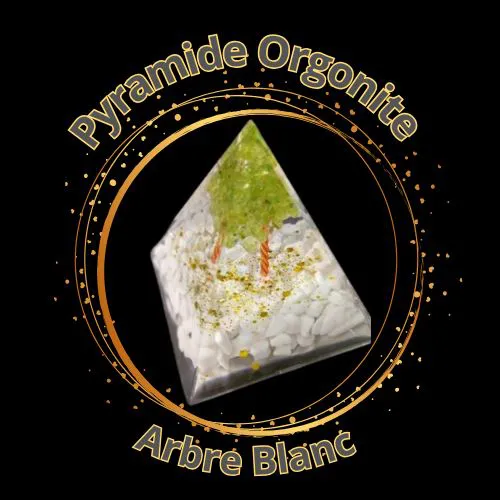 Pyramide Orgonite Arbre Blanc