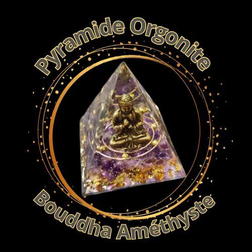 Pyramide Orgonite Bouddha Amethyste