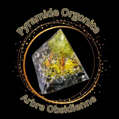 Pyramide Orgonite Arbre Obsidienne