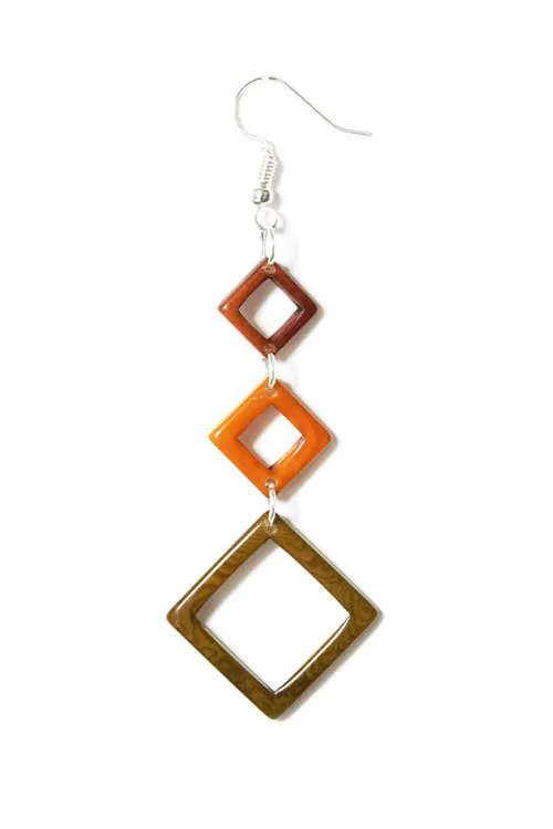 Boucles d&rsquo;oreilles Diamente Caf&eacute; Jaune Bronze