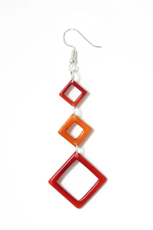 Boucles d&rsquo;oreilles Diamente Rouge Orange