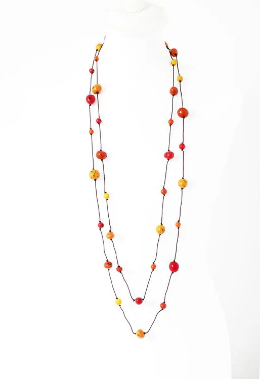 Collier Triplex Tonalit&eacute; Orange