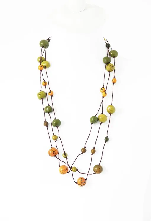 Collier Triplex Tonalit&eacute; Verte
