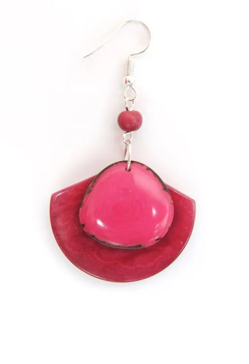 Boucle d'oreille - Val&eacute;ria Fushia Rose