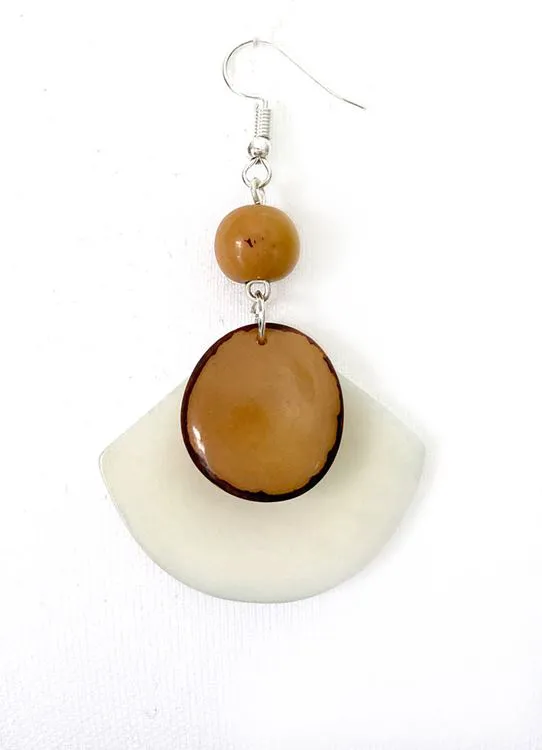 Boucle d'oreille - Val&eacute;ria Naturel Beige