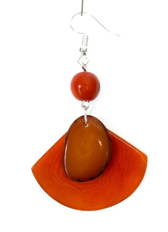 Boucle d'oreille - Val&eacute;ria Orange Corail