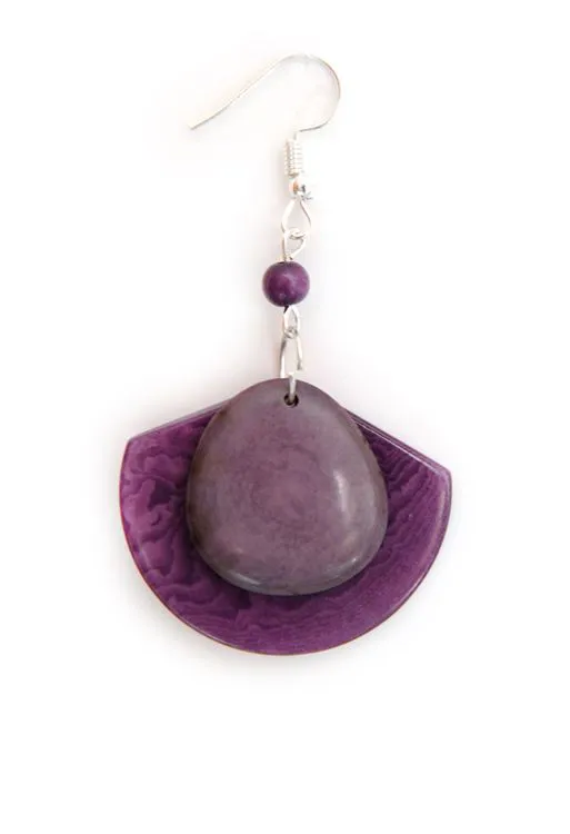 Boucle d'oreille - Val&eacute;ria Prune Lilas