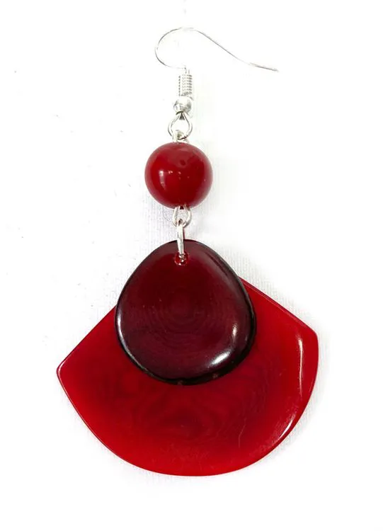 Boucle d'oreille - Val&eacute;ria Rouge Bordeaux