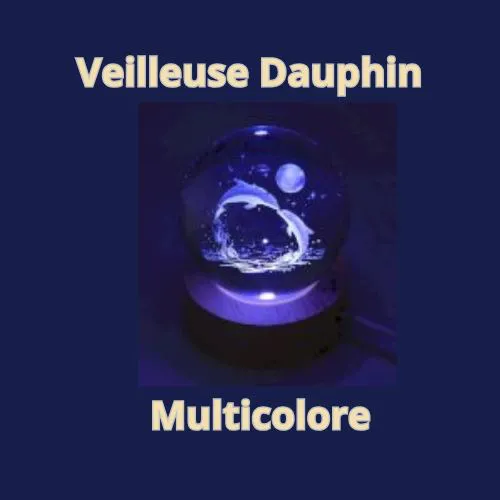 Veilleuse dauphin Multicolor de 6 cm