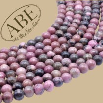 Perles 'Black Line' Rhodonite 6mm 10Pcs