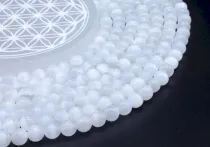 Perles de sélénite 'AA' 8mm