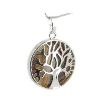 Pendentif Arbre de Vie Pierre Oeil de Tigre